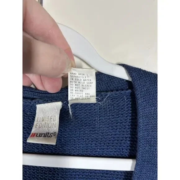 Limited Editions Vintage Nautical Embroidered Button Cardigan Sweater 80s 90s L - Picture 6 of 10